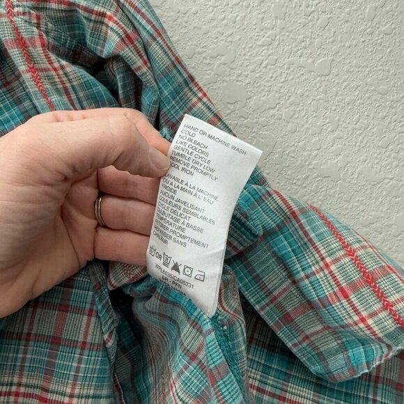 Woolrich Plaid Pearl Snap Cotton Long Sleeve Button Up Shirt Womens size Medium - Picture 6 of 7